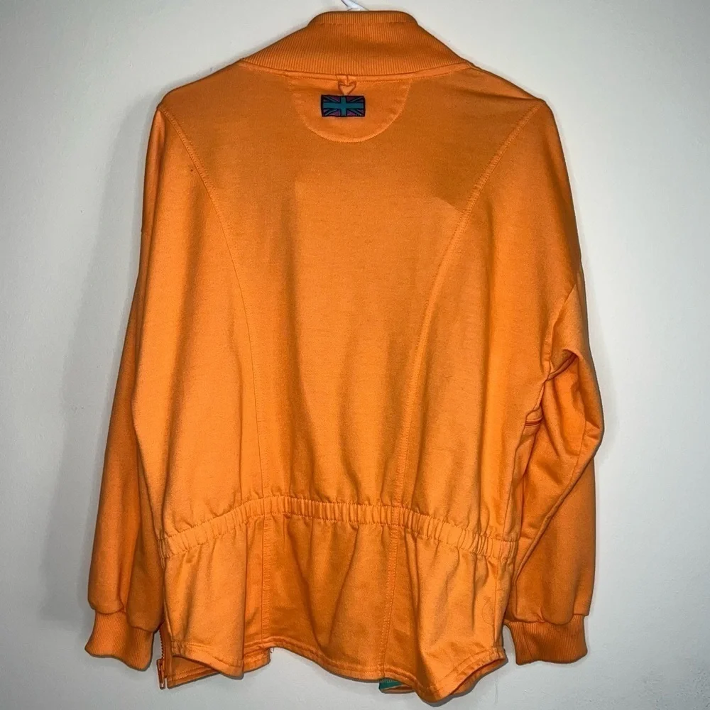 Reebok Sport Vintage Orange Zipper Sweatshirt Jacket Size Medium